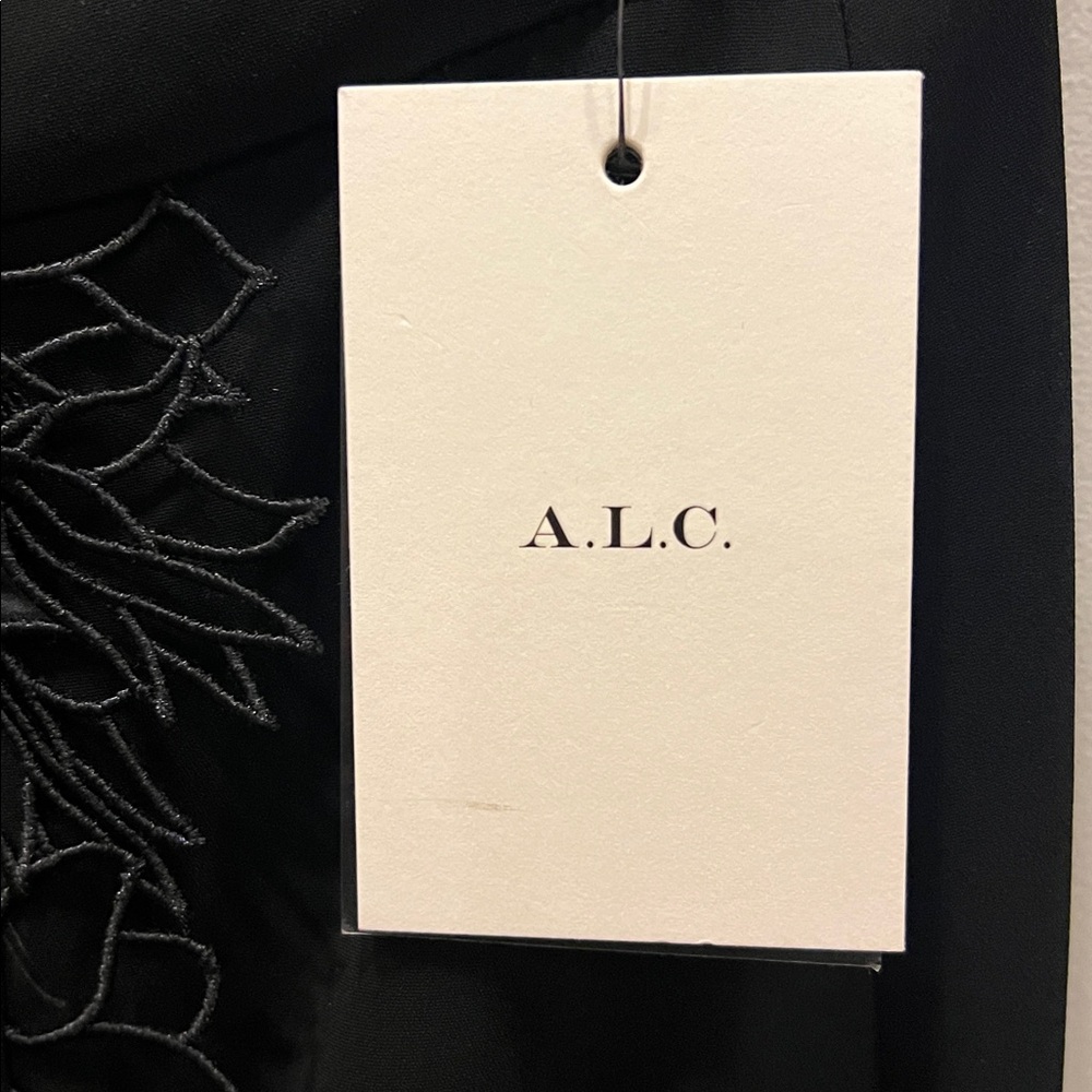 NWT A.L.C. Black Long Pencil Skirt with Lace Detail